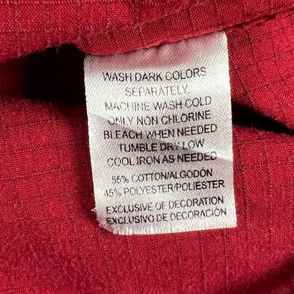 Mossy Oak Shirt Mens Medium Red Ripstop Short Sleeve Button Up Outdoor Wear - Picture 5 of 9